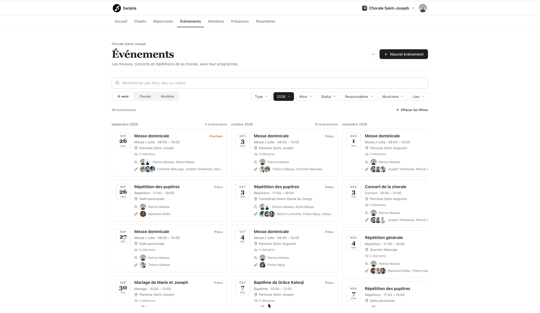 Événements