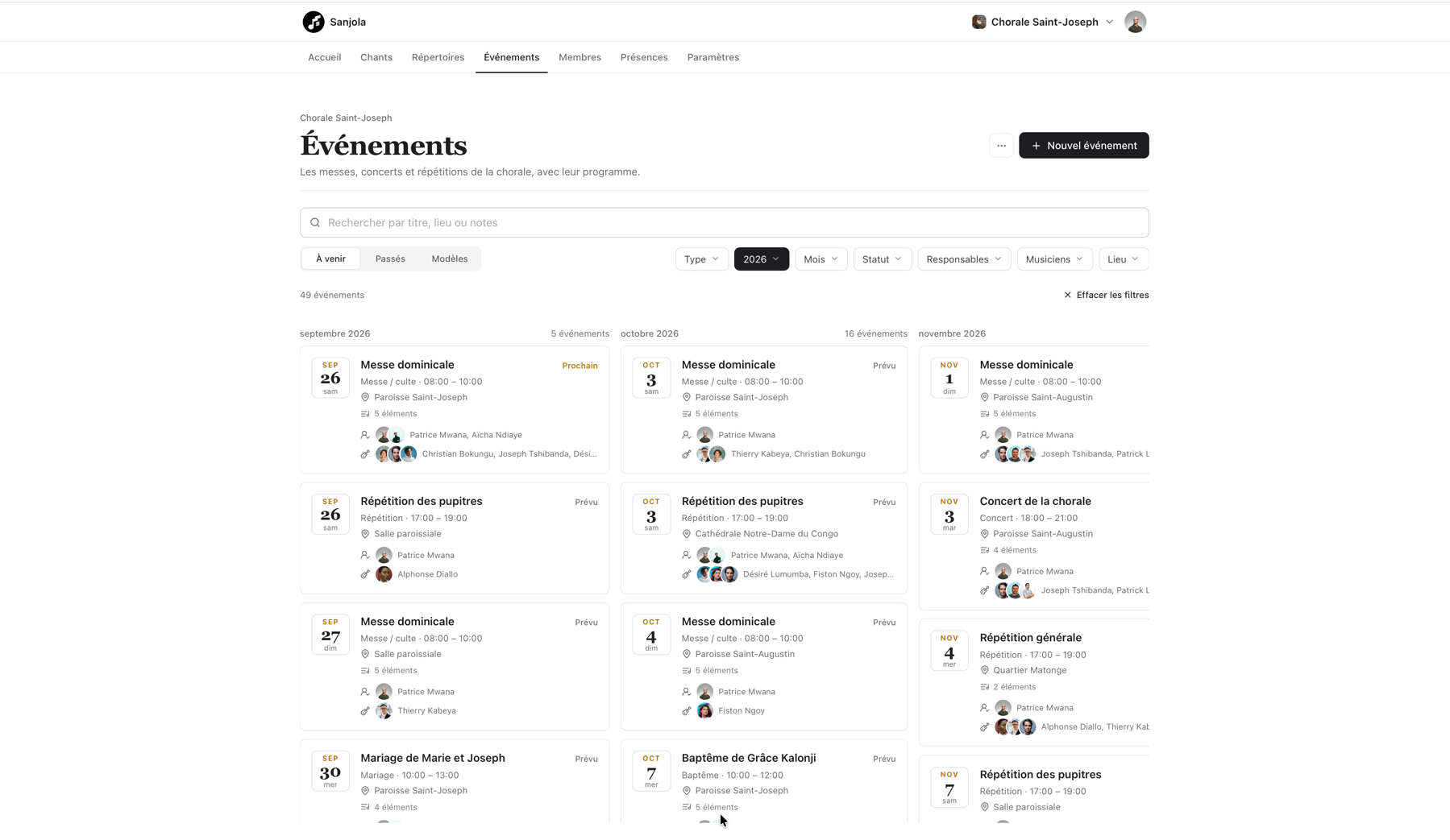 Événements