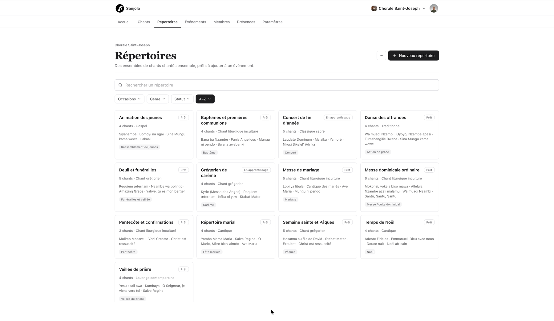 Répertoires