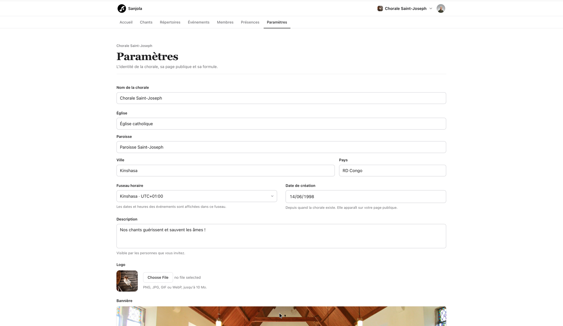 Paramètres